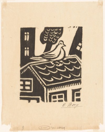 Pigeon on Roof by Else Berg (signed by artist)