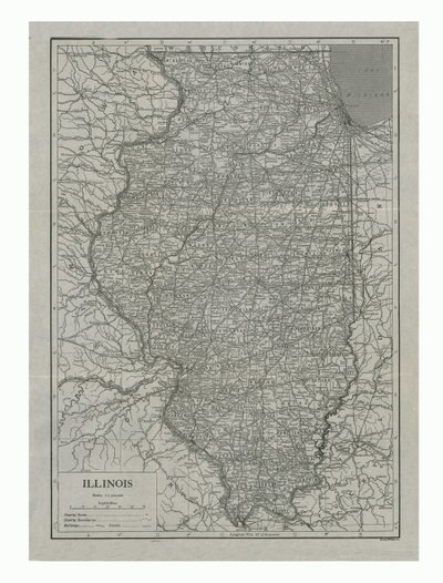 Map of Illinois, USA, c1910s by Emery Walker