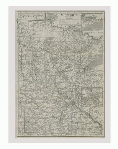 Map of Minnesota, USA by Emery Walker
