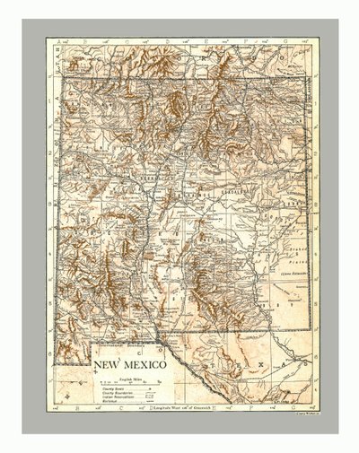 Map of New Mexico by Emery Walker