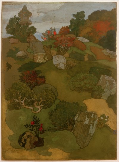 An Old Garden in Kyoto by Emil Orlik