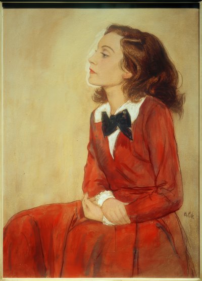 Elisabeth Bergner, Portrait / Drawing by E. Orlik by Emil Orlik