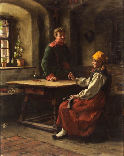 Officer with Peasant, 1887 by Emil Rau
