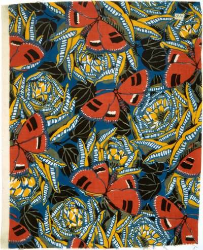 Butterflies on Stylized Roses by Émile Alain Séguy