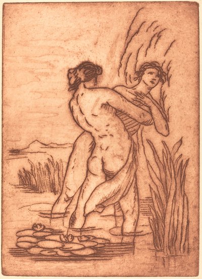 Couple Standing in Water by Emile Bernard
