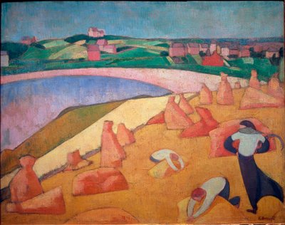 Harvest Time by the Sea by Emile Bernard