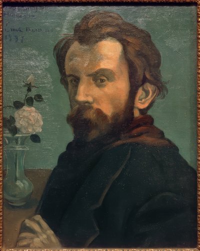 Self-Portrait with Flower Vase by Emile Bernard