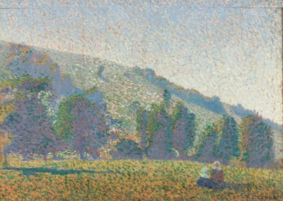 Two Breton women in a meadow by Emile Bernard