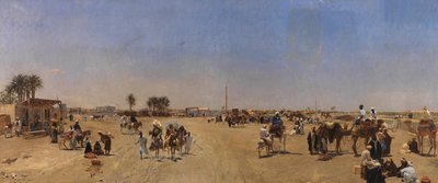 The Qasr al-Nil Bridge at Cairo by Emile Charles Wauters