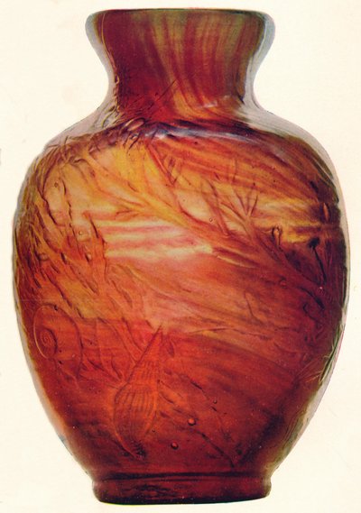 Glass Vase by E. Galle by Emile Galle