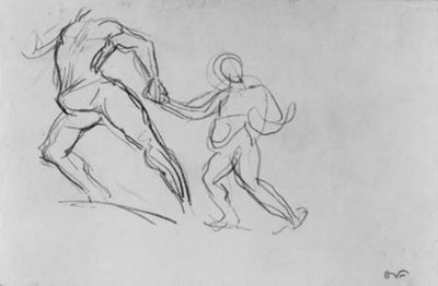 Two Figures in Motion by Emile Othon Friesz