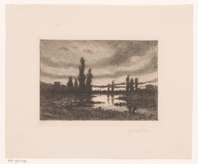 Poplars along the Leie near Ghent by Emile Puttaert