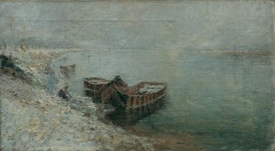 Fishing Boats on the Danube Shore by Emilie Mediz Pelikan