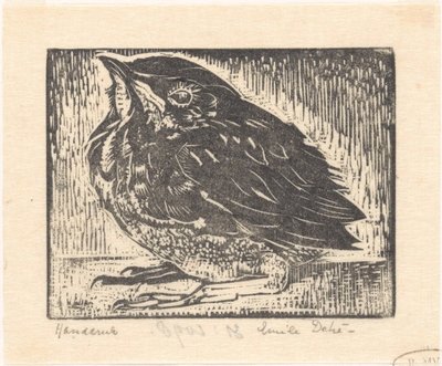Young Bird by Emilius Wilhelmus Dehé (signed by artist)