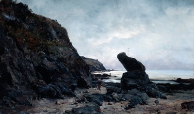 By the Rocks at Low Tide, 1878 by Emmanuel Lansyer