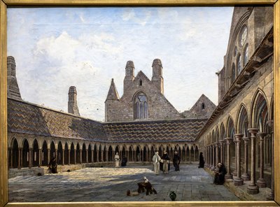 The Cloister of Mont Saint-Michel by Emmanuel Lansyer