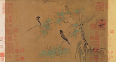Finches and bamboo by Emperor Huizong