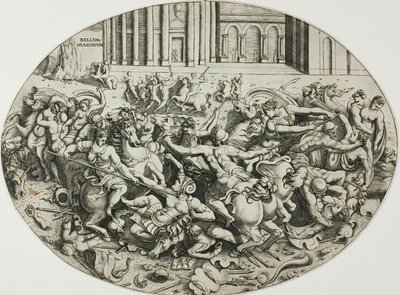 The Battle of the Amazons by Enea Vico