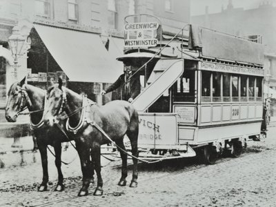A Greenwich-Westminster horse-drawn tram by English Photographer