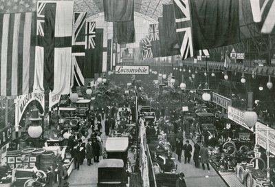 Automobile exhibition at the Agricultural Hall by English Photographer