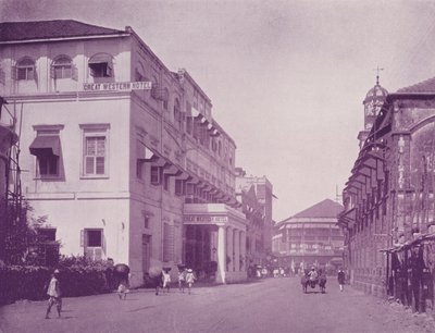 Great Western Hotel and Apollo Street, Bombay by English Photographer