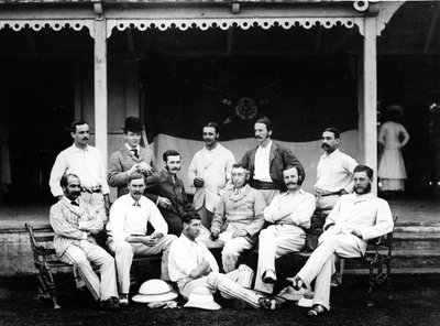Old Harrovian Cricket 11 in India by English Photographer