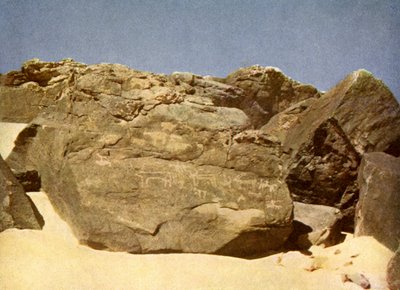 Rock bearing prehistoric hieroglyphics, Egypt by English Photographer