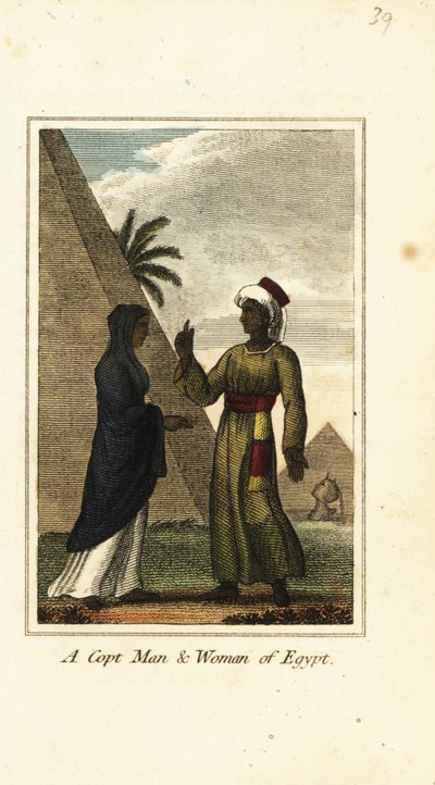 Copt Man and Woman of Egypt by English School