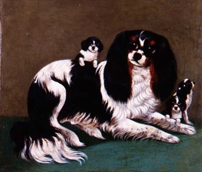 A King Charles Spaniel Family, Provincial School by English School