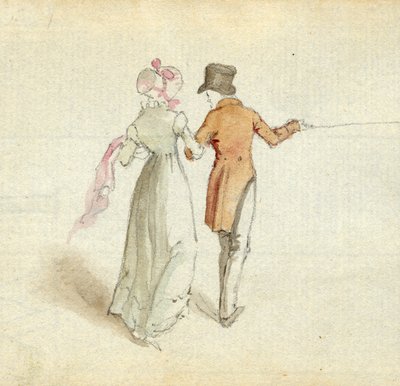 A couple strolling, c.1825 by English School