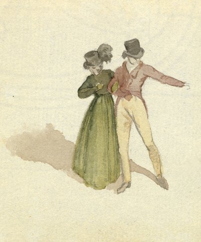 A couple strolling, c.1825 by English School