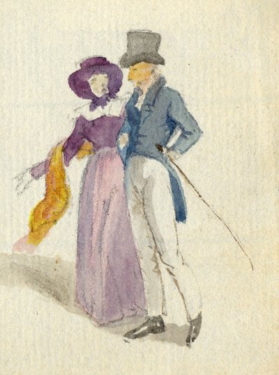 A couple strolling, c.1825 by English School