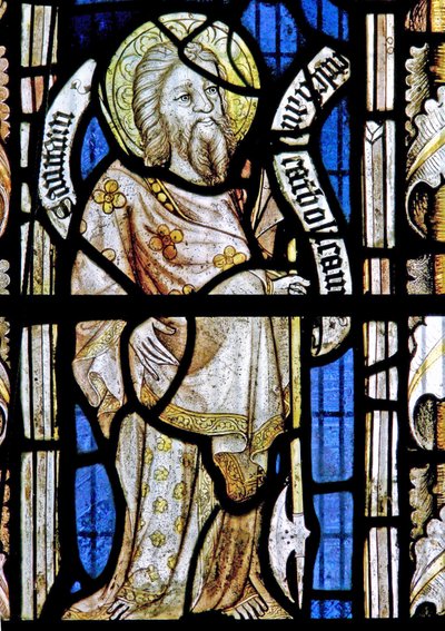 A south window depicting St Matthew by English School