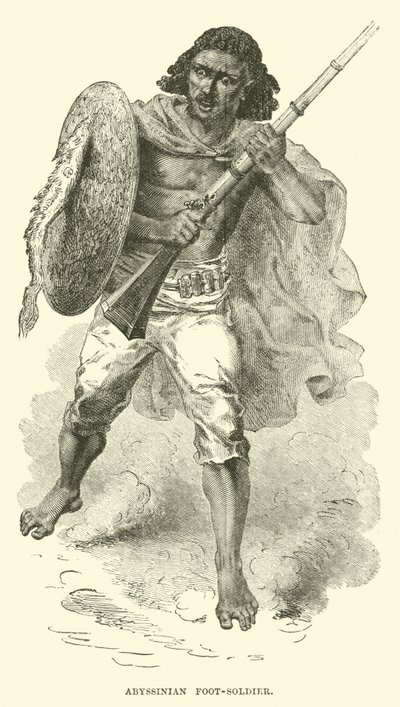 Abyssinian Foot-Soldier by English School