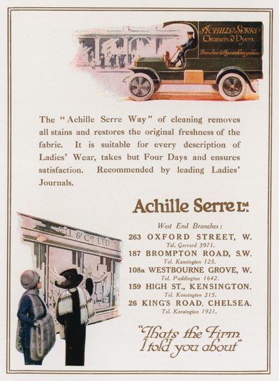 Achille Serre, Cleaners and Dyers by English School