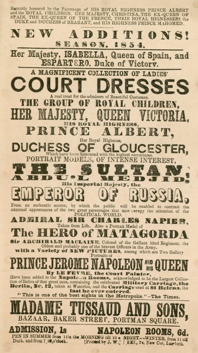 Advert for Madame Tussauds by English School