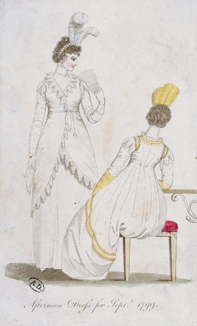 Afternoon dress for Sept 1799 by English School