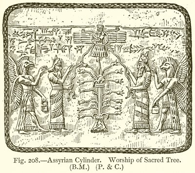 Assyrian Cylinder. Worship of Sacred Tree by English School