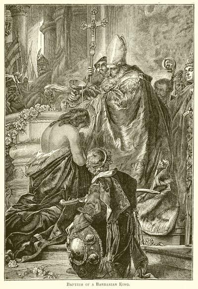 Baptism of a Barbarian King by English School