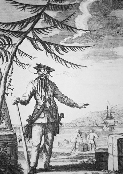 Blackbeard the pirate by English School