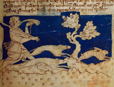 Hunting Scene, from Bestiary by English School