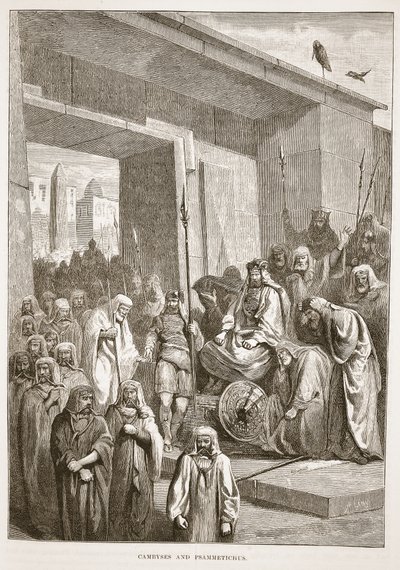 Cambyses and Psammetichus by English School