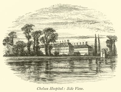 Chelsea Hospital, Side View by English School