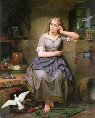 Cinderella and the Birds, 1868 by English School