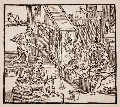 Coiners at Work, 1577 by English School