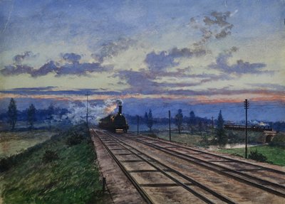 Dawn Near Reading, 1870 by English School