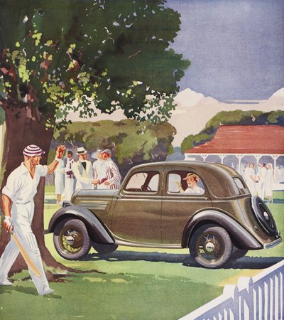 De Luxe Ford Saloon, advertisement by English School