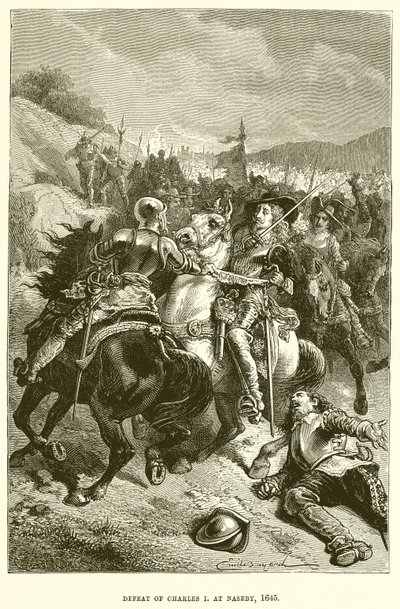 Defeat of Charles I at Naseby, 1645 by English School