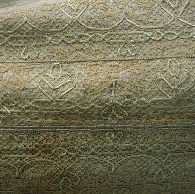 Detail of a Silver-tissue Dress by English School