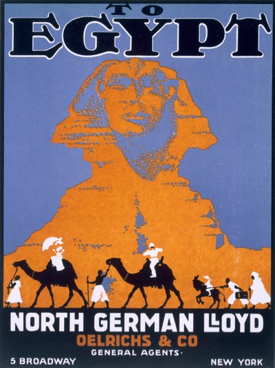 Egypt, poster advertising Norddeutscher Lloyd by English School